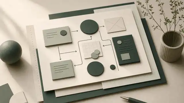 A tactile planning map showing a structured website strategy